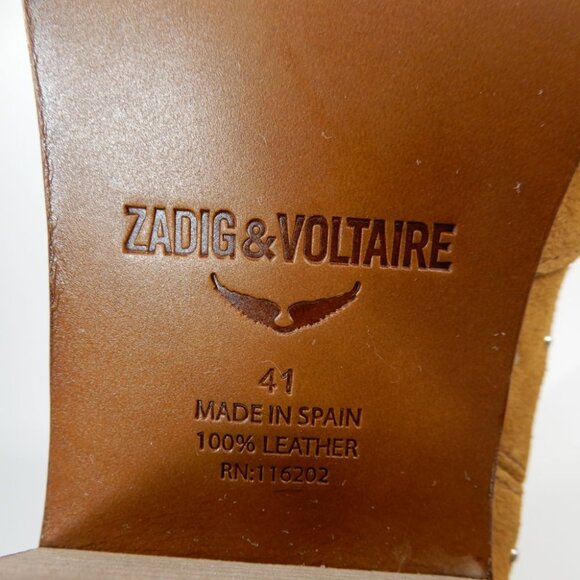 ZADIG & VOLTAIRE Tyler Cecilia Dream Stud Boots EU 41 11 Folk Suede Western NEW - Picture 15 of 15